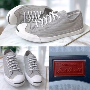 🔥🔥 Converse Jack Purcell Ox Low Textured Canvas Striped Sneakers Size 5.5